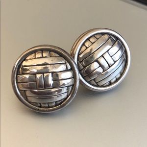 John Hardy Bedeg Woven-Carved Round Stud Earrings